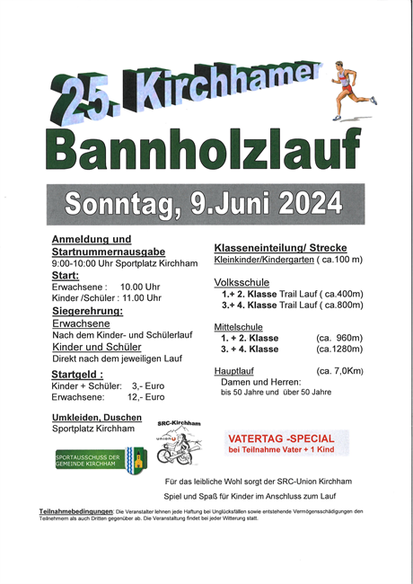 25. Kirchhamer Bannholzlauf - So., 9. Juni 2024
